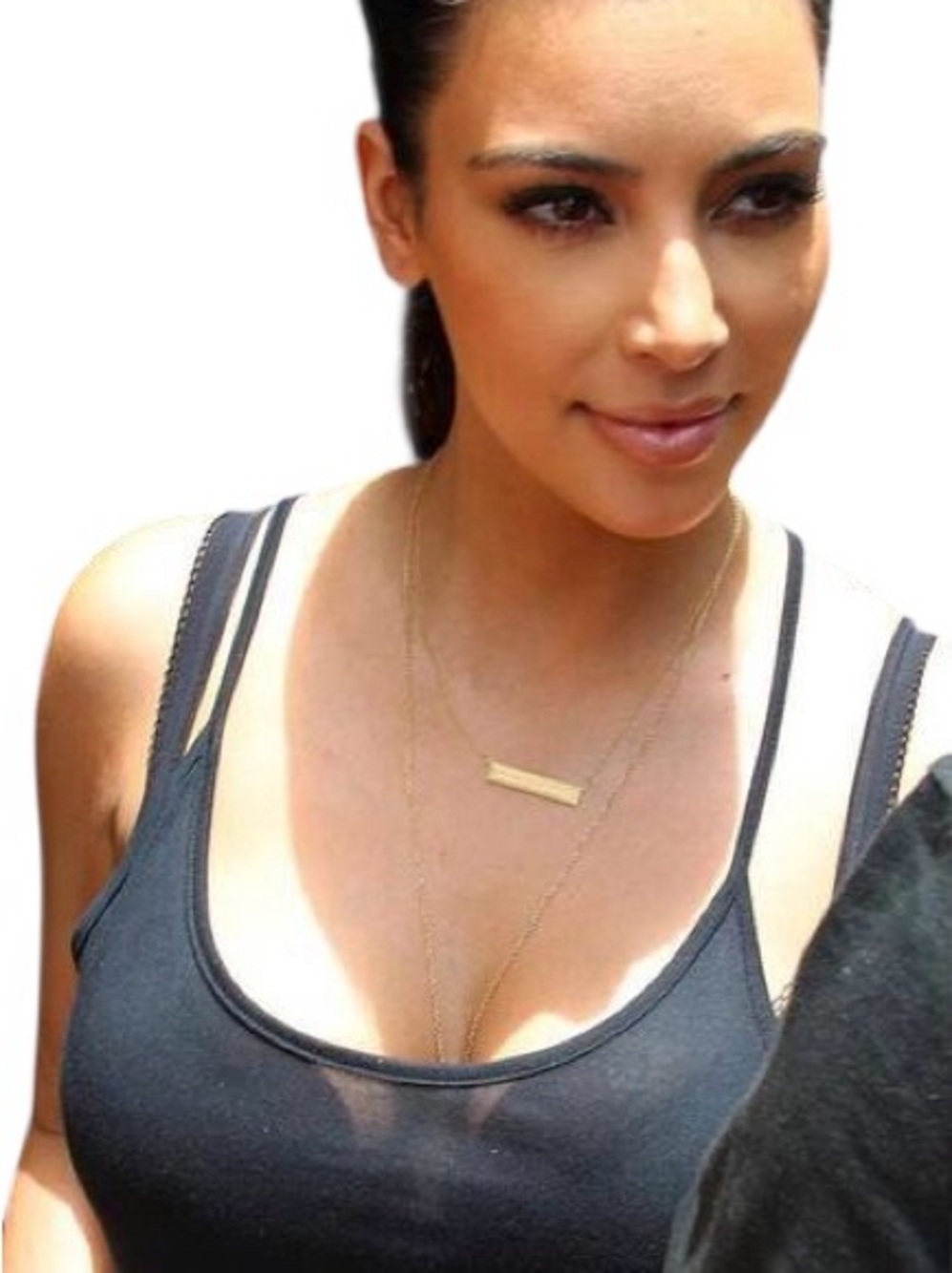 Flat Bar Chain Necklace Women Color Gold